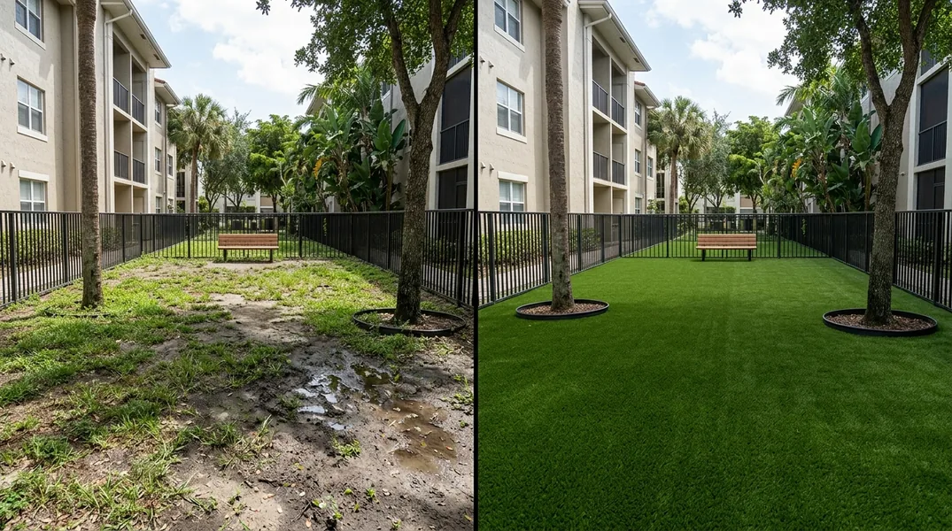 Result artificial grass installation in Miami - Miami Turf Installation