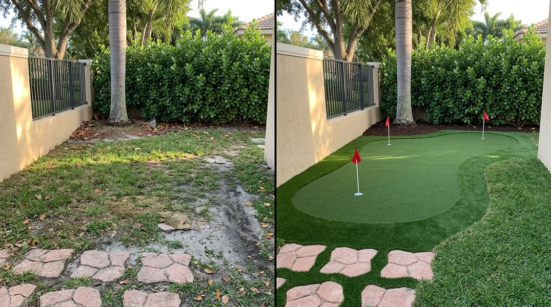 Result artificial grass installation in Miami - Miami Turf Installation